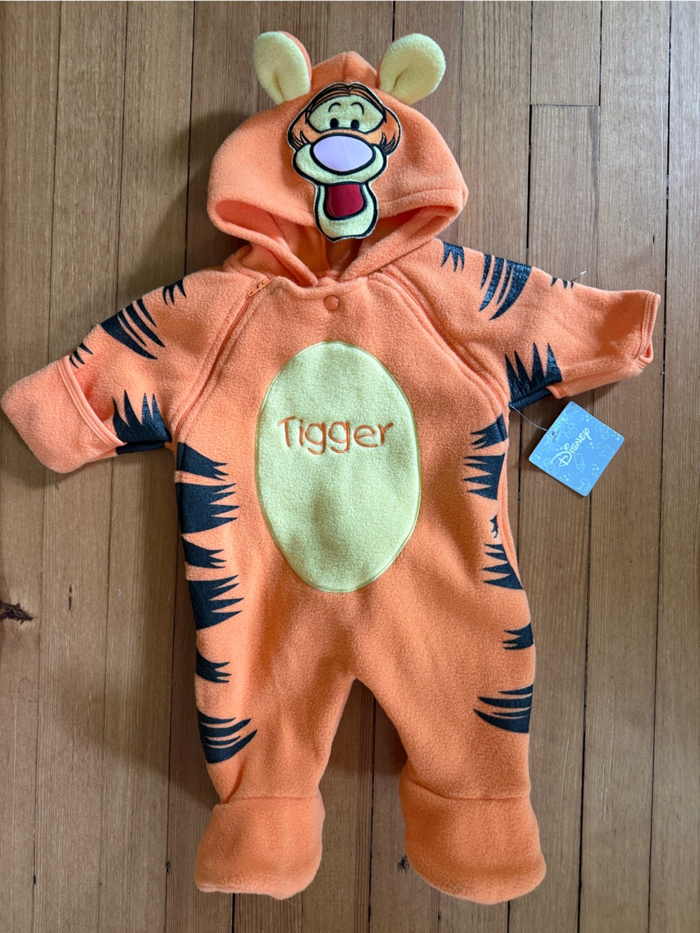 Disney Baby Tigger Hooded Fleece Bunting Snowsuit Costume NWT 0–3 Months